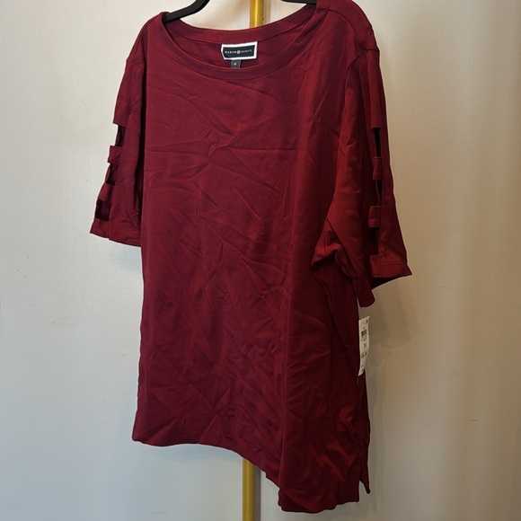 Karen Scott burgundy Core Tshirt NWT 3X - Picture 2 of 11
